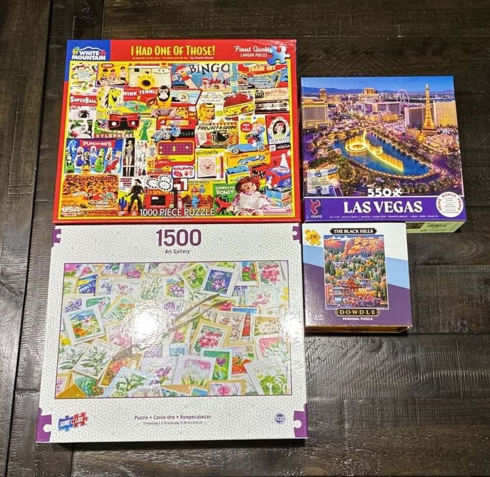 Set of 4 Complete Puzzles, 2 Brand New (Still Sealed), various brands